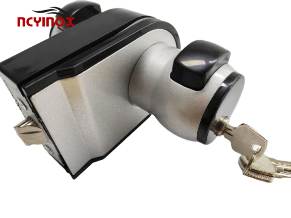High Quality European Zinc Plastic Knob Glass Door Lock With Brass Key
